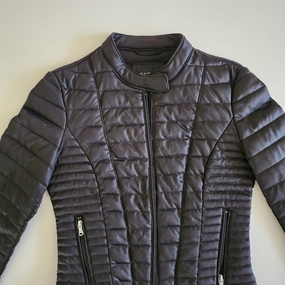 GUESS Black Quilted Jacket Size XS - Picture 3 of 9